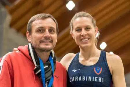 Il tecnico Stefano Giardi nello staff azzurro ai Mondiali di Eugene
