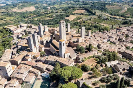 Variante di San Gimignano, apertura al traffico veicolare San Gimignano, vista dall'alto