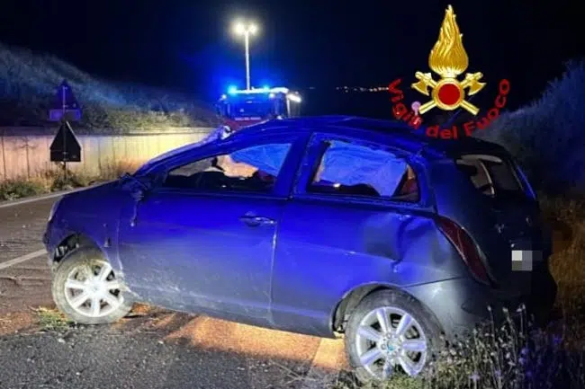 Si ribalta con l’auto dopo aver colpito un cinghiale