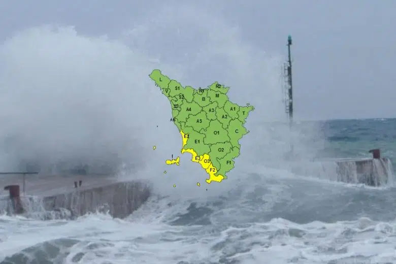 Maltempo, codice giallo per vento e mareggiate in parte della Toscana
