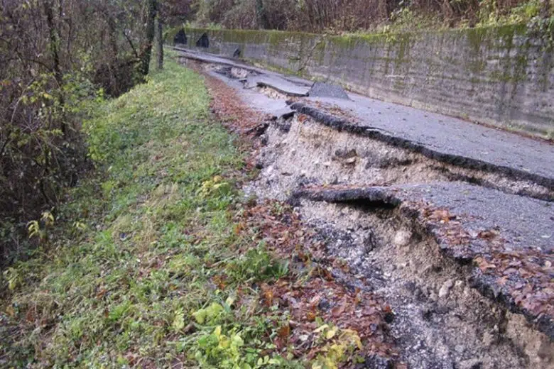 Radicofani, riaperto il traffico in località Bandinelli Strada franata in mezzo al bosco