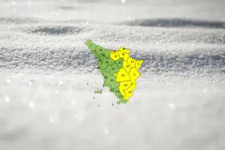 Neve, codice giallo in Toscana fino alle 15 di lunedì 23 gennaio