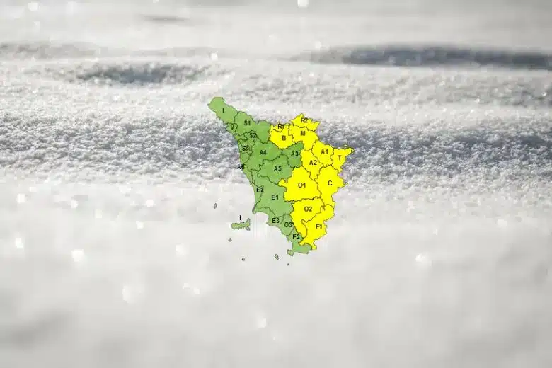 Neve, codice giallo in Toscana fino alle 15 di lunedì 23 gennaio