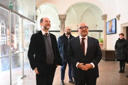Visita del ministro Sangiuliano alla Pinacoteca Nazionale di Siena