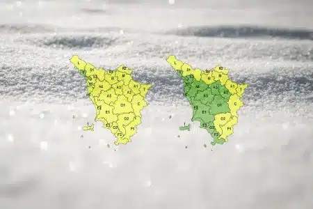 Toscana, mercoledì 1° marzo codice giallo per neve sui rilievi appenninici e vento