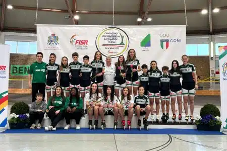 Mens Sana Pattinaggio corsa: i giovanissimi biancoverdi conquistano la vetta d’Italia al Campionato italiano indoor