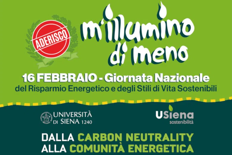“Dalla Carbon Neutrality alla Comunità Energetica”, adesione dell’UniSi alla campagna “M’illumino di meno”