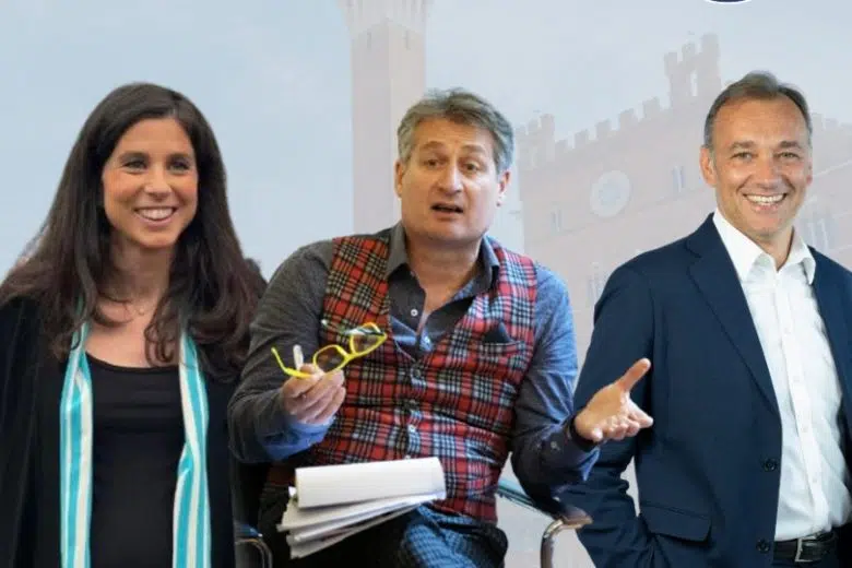 Matteo Richetti e Giulia Pastorella a Siena per Roberto Bozzi Giulia Pastorella, Roberto Bozzi e Matteo Richetti