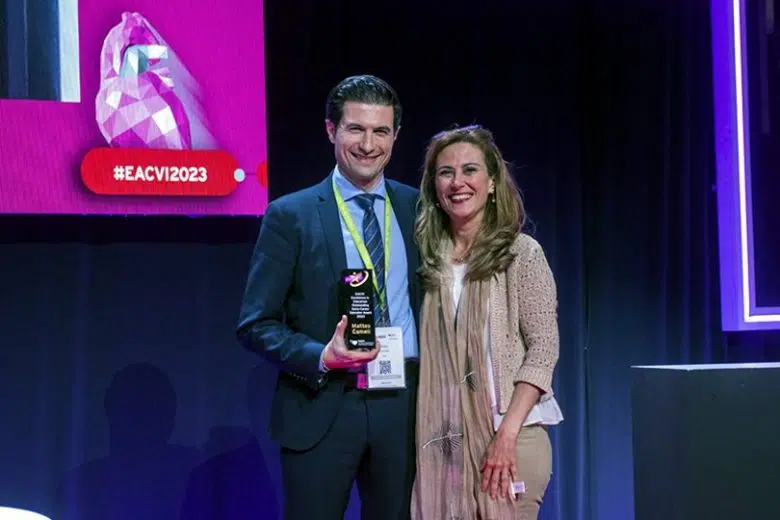 Il professor Matteo Cameli con la professoressa Leyla Elif Sade, chair dell’education committee dell’EACVI