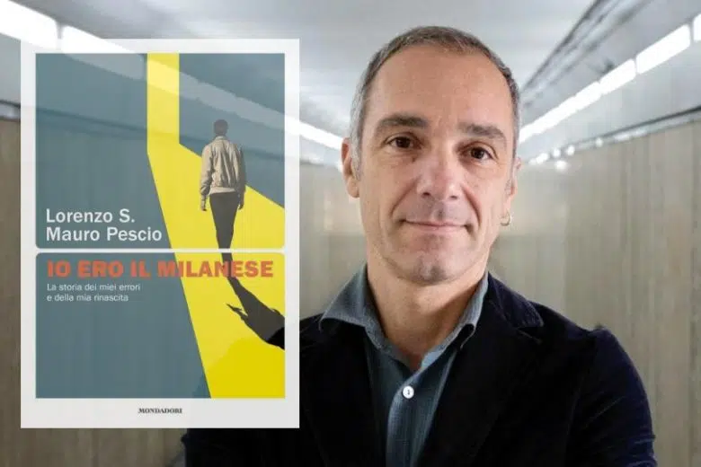 Mauro Pescio con la copertina del libro "Io ero il Milanese"