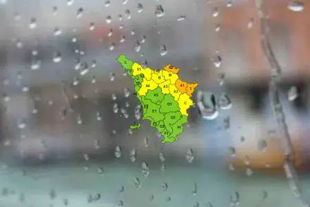 Piogge e temporali, allerta meteo arancione e gialla in parte della Toscana Allerta meteo Toscana