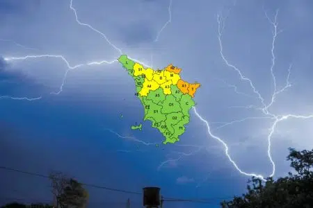 Allerta meteo arancione e gialla in Toscana fino alle 13 di giovedì Allerta meteo Toscana
