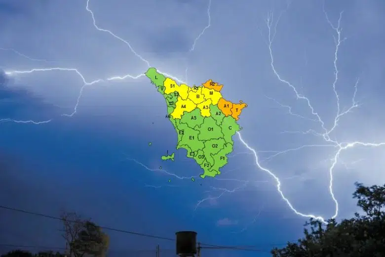 Allerta meteo arancione e gialla in Toscana fino alle 13 di giovedì Allerta meteo Toscana