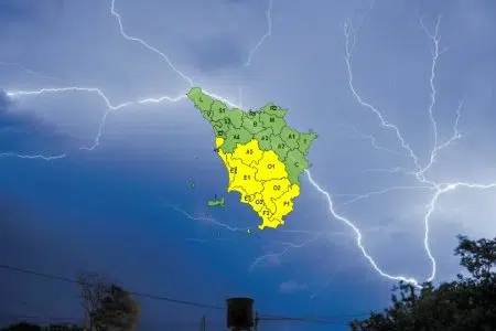 Temporali e rischio idraulico: codice giallo nel centro-sud della Toscana fino alle 22 Maltempo allerta meteo Toscana