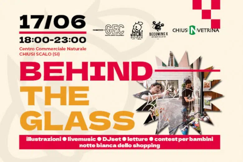 “Behind the glass”, le vetrine di Chiusi scalo si colorano di rock Locandina “Behind the glass” a Chiusi Scalo