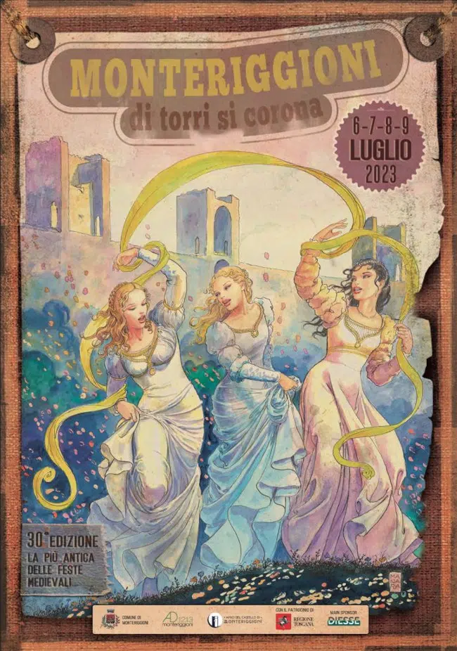 Locandina Festa Medievale di Monteriggioni di Milo Manara