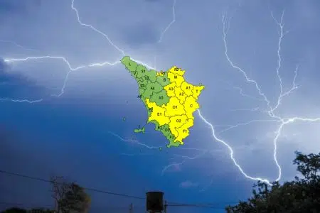 Allerta meteo per temporali e rischio idrogeologico sabato 10 giugno in Toscana Allerta meteo codice giallo in Toscana