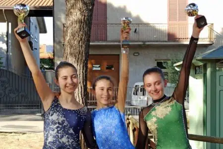 Le atlete del Pattinaggio Artistico Mens Sana sul podio del Trofeo interregionale ”Verde Umbria”