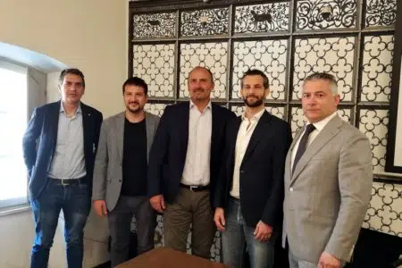 PalioAcanestro torna alla Fortezza Medicea di Siena La presentazione di PalioAcanestro al Comune di Siena