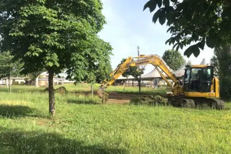 Ponte a Tressa, al via i lavori per un nuovo campo da basket Lavori campo di basket a Ponte a Tressa