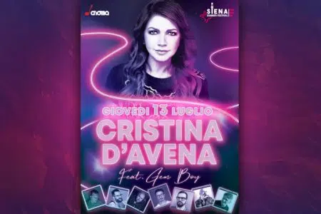 Cristina D’Avena ed i Gem Boy al Siena Summer Festival Cristina D'Avena, locandina Siena Summer Festival