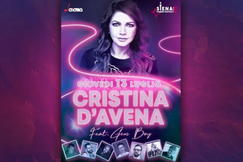 Cristina D’Avena ed i Gem Boy al Siena Summer Festival Cristina D'Avena, locandina Siena Summer Festival