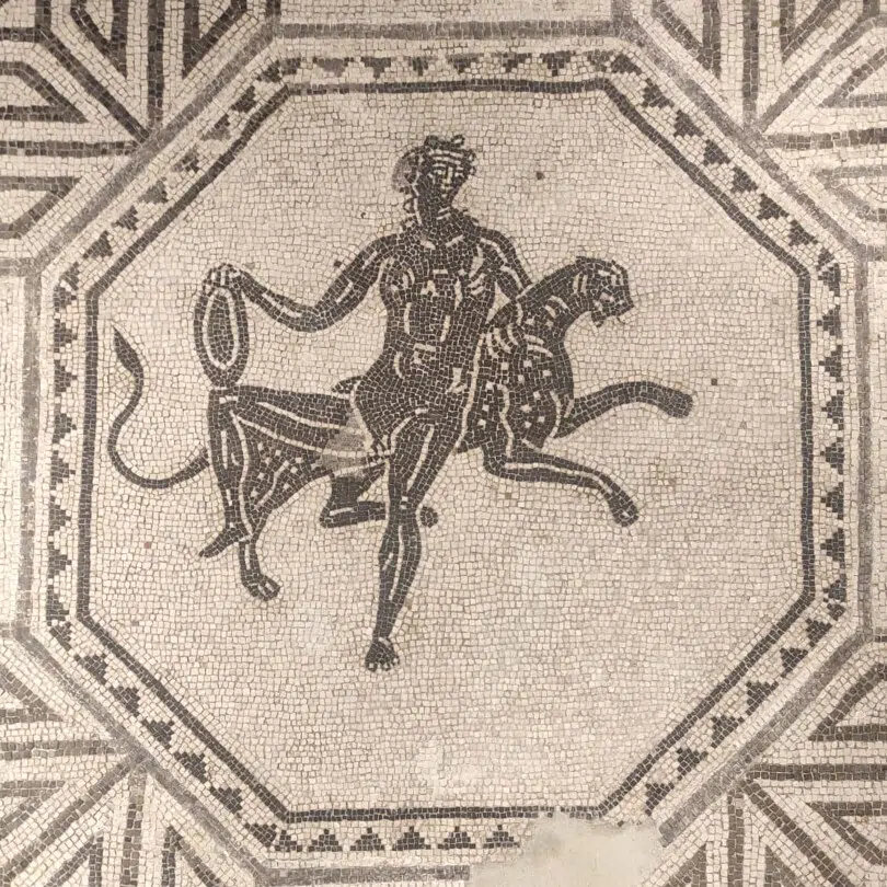 Chiusi: mosaico della Violella. Dioniso