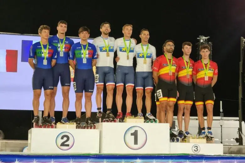 Mens Sana Pattinaggio Corsa ai Campionati europei, podio maschile