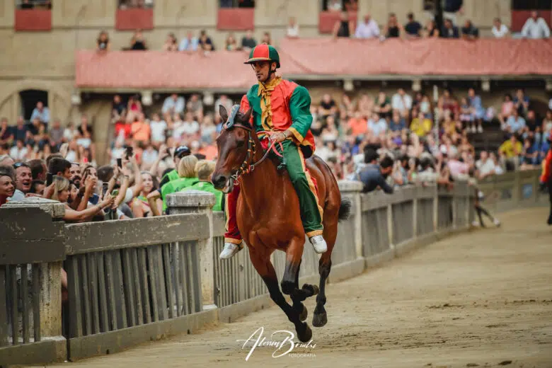 Palio di Siena del 16 agosto 2023: la prima prova al Drago Palio di Siena del 16 agosto 2023, il Drago vince la prima prova