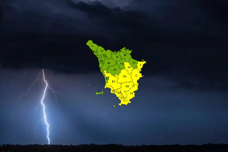 Pioggia e temporali, codice giallo nel sud della Toscana fino alle 8 di sabato 23 settembre Codice giallo per pioggia e temporali in Toscana