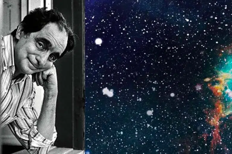 Al Politeama ciclo di letture spettacolo dedicato al centenario di Calvino Italo Calvino affacciato alla finestra con cielo stellato