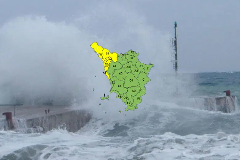 Rischio idrogeologico e mareggiate, giovedì 26 ottobre allerta meteo codice giallo in parte della Toscana Allerta meteo per mareggiate in Toscana
