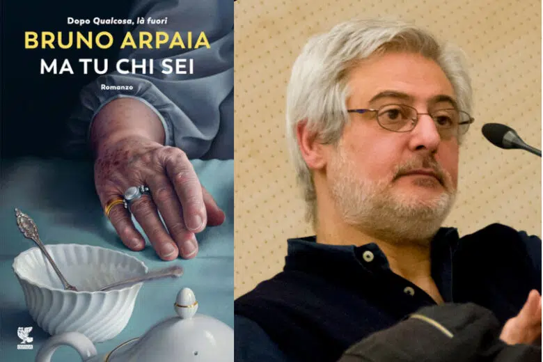 Bruno Arpaia presenta il suo libro “Ma tu chi sei” a Poggibonsi Bruno Arpaia con la copertina del libro Ma tu chi sei