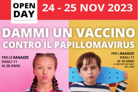 Il 24 e 25 novembre open day contro il papilloma virus Open Day vaccino contro il papilloma virus