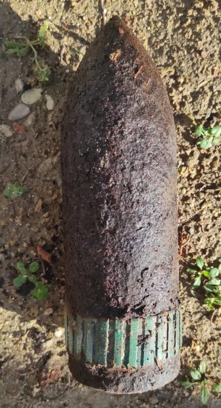 L'ordigno bellico ritrovato dal genio Pontieri a Sarteano