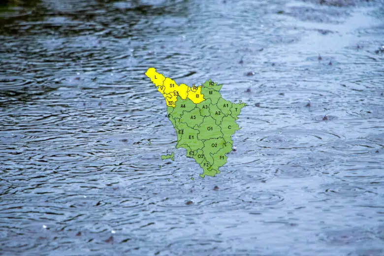 Piogge sul nord-ovest della Toscana, allerta codice giallo Toscana, allerta meteo per pioggia