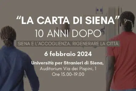 “La Carta di Siena”, convegno su immigrazione e accoglienza La Carta di Siena, locandina convegno