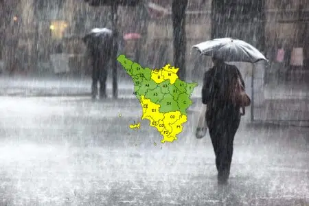 Pioggia, codice giallo venerdì 1° marzo su Appennini e sud Toscana Maltempo in Toscana, pioggia