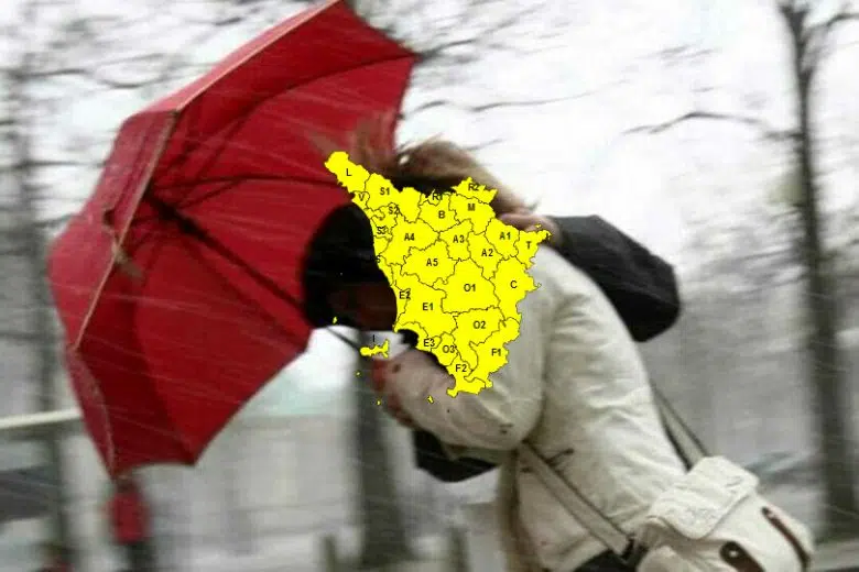 Allerta meteo codice giallo in Toscana