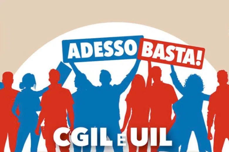 “Adesso basta!”, giovedì 11 aprile sciopero generale Cgil e Uil "Adesso basta!", locandina sciopero Cgil e Uil