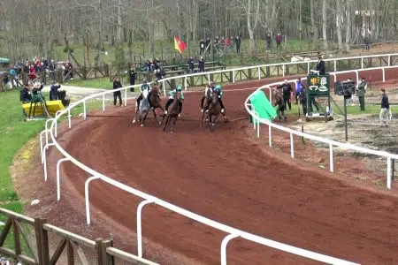 Piancastagnaio, le corse di cavalli a pelo nel giorno di Pasquetta Corse cavalli a pelo a Piancastagnaio