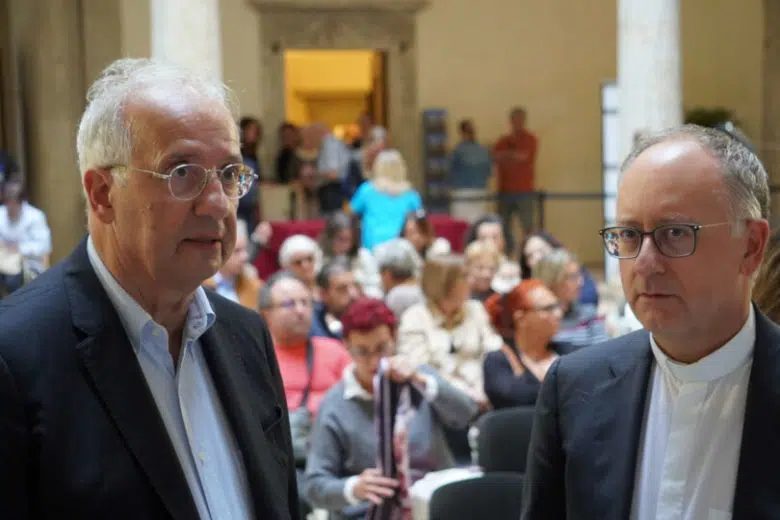 Valter Veltroni e Antonio Spadaro, all'Emporio Letterario di Pienza