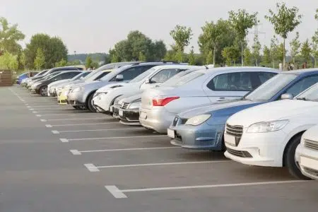 Parcheggio di Bagno Vignoni, lavori di ampliamento Parcheggio striscie bianche
