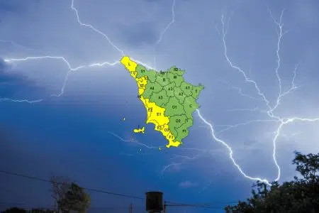 Temporali forti, codice giallo giovedì 13 giugno su costa toscana e Arcipelago Temporali in Toscana, codice giallo