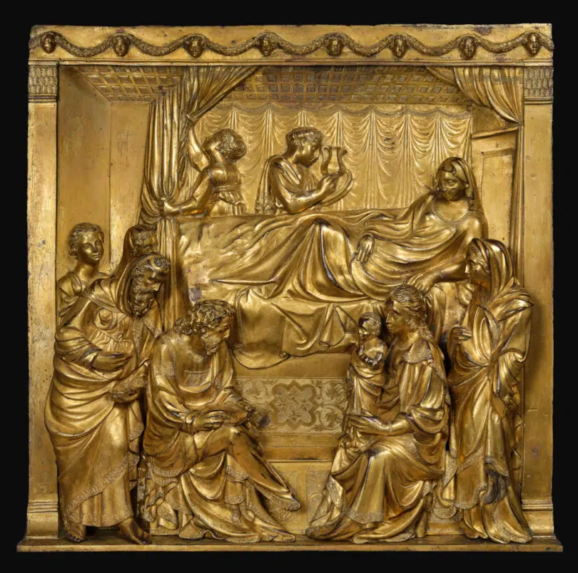 Fonte battesimale Duomo di Siena, Giovanni di Turino, Nascita del Battista