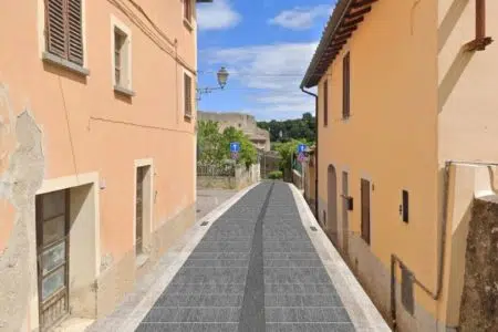 Render dei lavori in via Borgovecchio a Staggia Senese