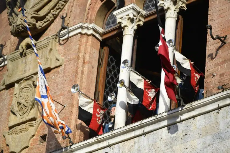 Estrazione Contrade Palio di Siena del 16 agosto 2024, trombetti di palazzo