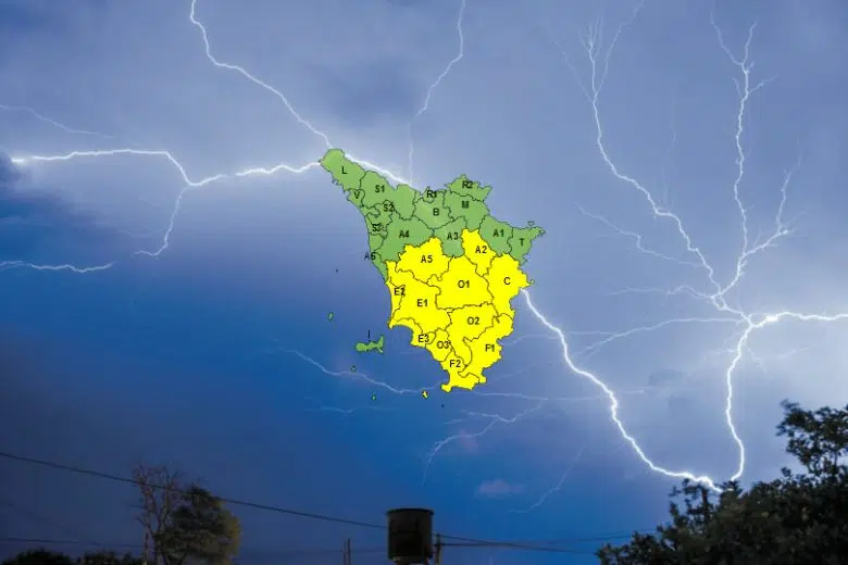 Allerta meteo per temporali nel centro-sud della Toscana Allerta meteo codice giallo per temporali in toscana