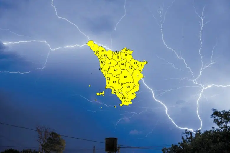 Toscana, allerta meteo per temporali: fenomeni in intensificazione Allerta meteo codice giallo per temporali in toscana
