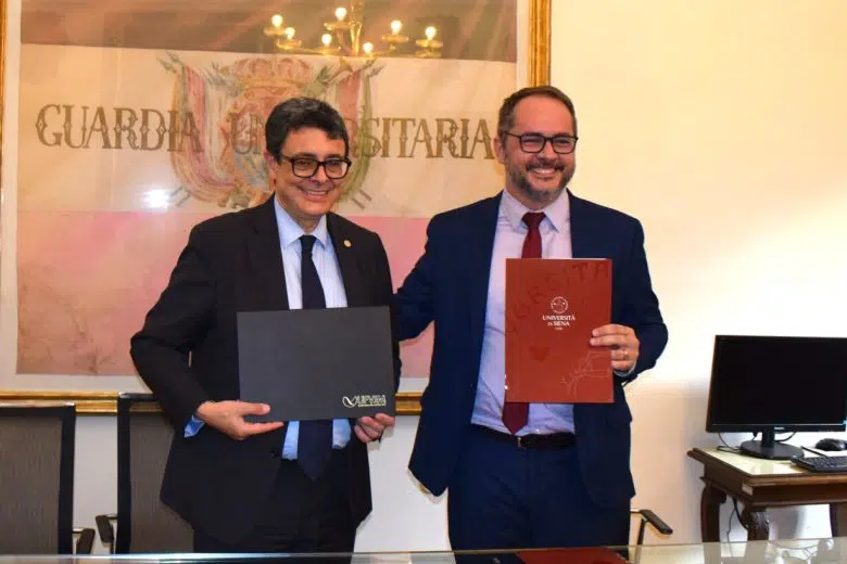 Il rettore brasiliano Heron Laiber Bonadiman in visita all’Università di Siena Heron Laiber Bonadiman e Roberto di Pietra